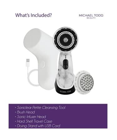 Michael Todd Beauty Soniclear Petite Sonic Skin Cleansing System - White Marble 5 Piece Kit - Buy Online on GoSupps.com