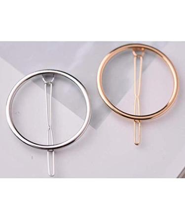 LASSUM 2 Pcs Minimalist Hollow Geometric Circle Hair Clips for Women and Girls - Gold & Silver | Perfect for Any Occasion - Buy Online on GoSupps.com