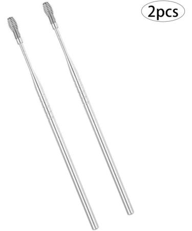 Stainless Steel Earpick Set - Spiral Earwax Removal Tool | 2pcs Ear Care Cleaner for Effective Ear Hygiene - Buy Online on GoSupps.com