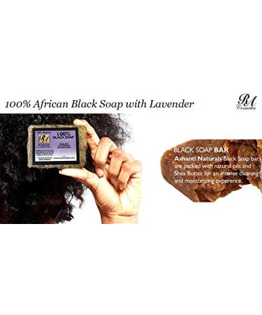 Buy RA Cosmetics 100% Natural Black Soap with Lavender 5oz - Best Organic Skincare for All Skin Types Ships Internationally - Buy Online on GoSupps.com