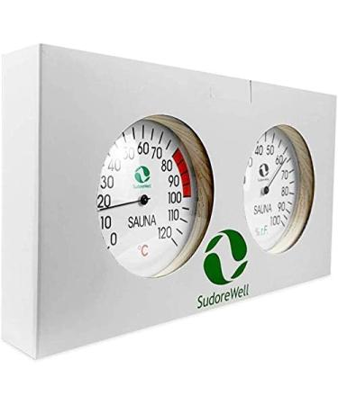 Buy Sudorewell Sauna Measuring Station | Thermometer & Hygrometer in Wooden Frame Accurate Climate Meter for Optimal Sauna Experience - Buy Online on GoSupps.com