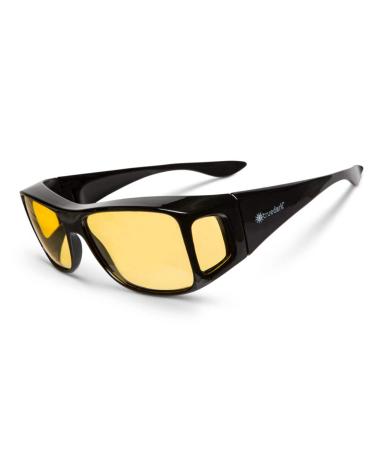 TrueDark Daylights Amber Fitover Blue Light Blocking Glasses to Reduce Eye Strain and UV Glare - For Men & Women Computer Screen Gaming TV Phone - by Dave Asprey
