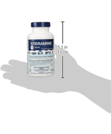 Steramine Sanitizing Tablets for Food Contact Surfaces - Kills E-Coli, HIV, Listeria - 150 Tablets - Model 1-G - Blue - Pack of 1 Bottle - Buy Online on GoSupps.com
