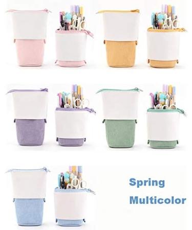 Friinder Telescopic Pen Pencil Holder Stationery Case PU Corduroy Retractable Bag Green - Perfect Holiday Gift - Buy Online on GoSupps.com
