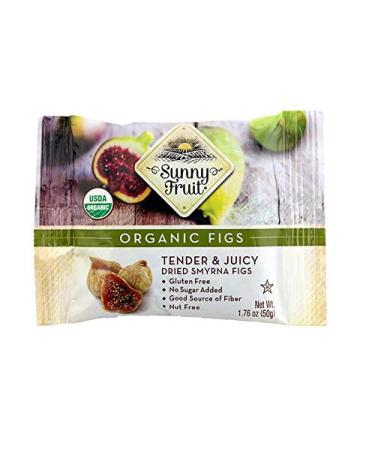 Sunny Fruit Organic Figs,Tender and Juicy Dried Smyrna Figs, 12 Portion Pack