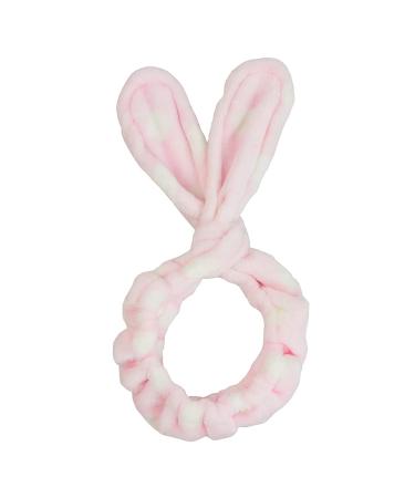 The Vintage Cosmetic Company Baby Bunny Twist Make Up Headband Skincare Headband Hold Back Hair Soft and Comfy Makeup Headband Beauty Accessory Pink Star and Large Bow Design