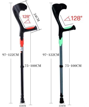 Crutch with Adjustable Underarm Fracture and Non-Slip Double Crutch for Adults with Elbow Crutches and Arm Cane for The Disabled (Color : Green) Smooth Sailing - Buy Online on GoSupps.com