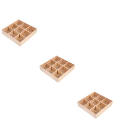 Alipis 3pcs Storage Box Food Tray Fruit Serving Case Tea Organizer for Tea Bags Service Box Wood Desktop 27.80X27.80X6.00CMx3pcs As Shownx3pcs
