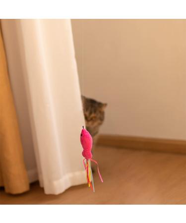 5Pcs Catnip Toy Set - Interactive Pink Fish & Feather Teaser for Kittens | Catnip Filled Plush Toys for Teething Chew Cat Wand Accessories - Buy Online on GoSupps.com