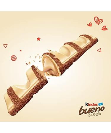 KINDER Bueno White lait et noisette - Le paquet de 12x2 barres. - Buy Online on GoSupps.com