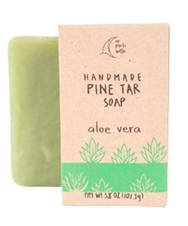 Handmade Pine Tar Soap Bar – Biodegradable Sustainable & All Natural Body Wash Exfoliating Scrub for Men & Women- Helps Relieve Symptoms of Eczema, Psoriasis, Itch, Pregnancy Rash (Aloe Vera, 3.8) Aloe Vera 3.8 Ounce (Pack…