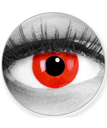 Funnylene colored red contact lenses Red Devil - soft without strength 2 pack + free container - 12 monthly lenses - perfect for Halloween Carnival carnival or carnival