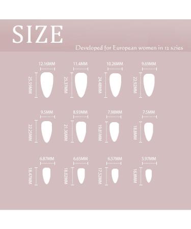 Sethexy French Almond False Nails - Wave Line Press On Acrylic Nails - 24 Pieces Pink Abstract Design for Women & Girls - Buy Online on GoSupps.com
