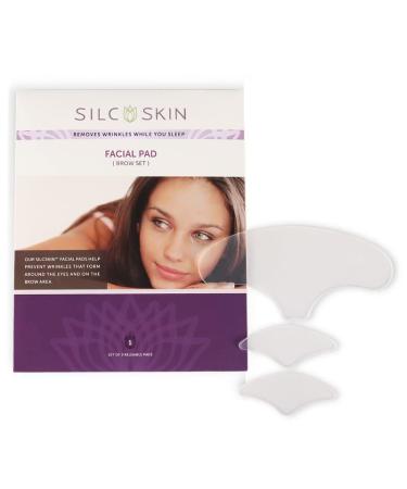 SilcSkin Facial Pad Brow Set  Helps with Brow Wrinkles & Crow's Feet from Sun Aging Side Sleeping  Reusable Self Adhesive Medical Grade Silicone  1 Brow Pad  2 Eye Pads