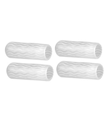 GLEAVI 4 Pairs Toe Covers Toe Separators Tubes Toe Spacer Toe Protector Tubes White Toe Caps Toe Caps Toe Protectors Toe Sleeve Protective Agent Protective Case Headgear
