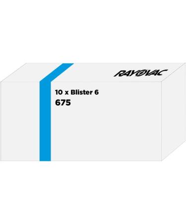 Rayovac Acoustic Zinc Air Hearing Aid Batteries Size 675 AU Blue Tab Pack of 60 6 Count (Pack of 10) 675 blue Batteries - Buy Online on GoSupps.com