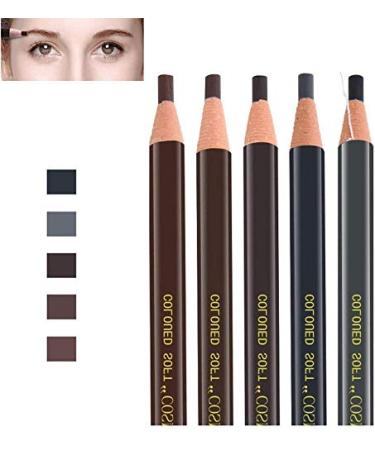 Eybrow pencil brow pencils Professional pencil set brown dark brown light brown black gray removable waterproof (5 pack)
