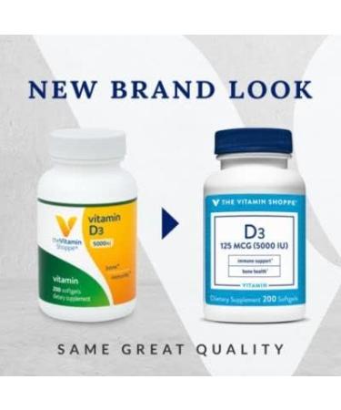 Vitamin D3 5000IU Softgel: Bone & Immune Support, Cellular Growth, Gluten-Free - 200 Softgels - Buy Online on GoSupps.com