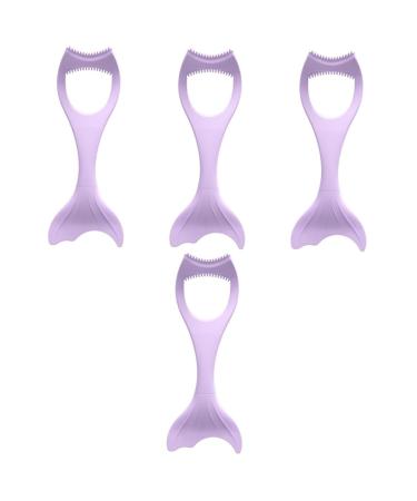 FOMIYES 4pcs Mascara Brush Mascara Applicator Silicone Eyeliner Aid Eye Makeup Tool Template Multifunction 1 count (Pack of 1) Violetx4pcs