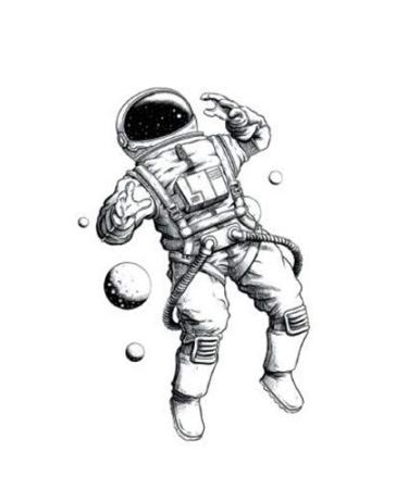 SanerLian Waterproof Temporary Tattoo Stickers - Set of 5 Astronaut Planet Designs - Buy Online on GoSupps.com