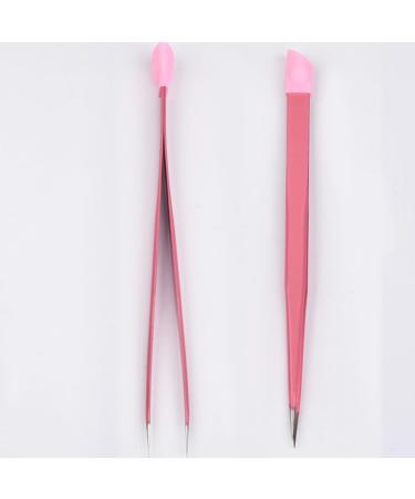 Nail Tweezers Double Sided Nail Art Sticker Silicone Press Rhinestone Picker Nippers Pink Double Sided Nail Tweezers - Buy Online on GoSupps.com