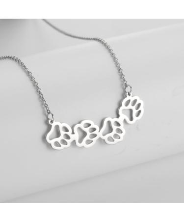 TEAMER Stainless Steel Pet Pendant Necklace for Women - Cute Dog Cat Horse Fox Jewelry in Silver - Buy Online on GoSupps.com