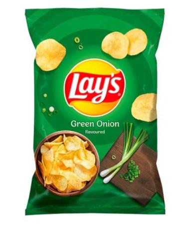 Lay's Green Onion Flavoured Crisps 130g (Pack of 3) By Mazovia Brands