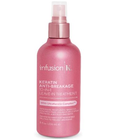 Infusion K Anti-Breakage 10-in-1 Leave In Treatment with UltraKeratin Complex - Detangle  Moisturize  Control Frizz  Repair Split Ends | Prevent Breakage | Color Safe | Paraben & Sulfate Free (8 oz)