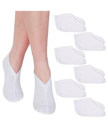 Heyu-Lotus 6 Pairs Moisturizing Socks Overnight Thin Foot Spa Socks Cotton Moisture Enhancing Socks Cosmetic Moisturizing Socks for Dry Cracked Feet