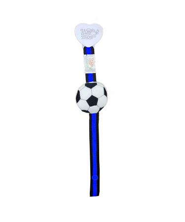 Zigozago - Pacifier chain football - Handmade fabric pacifier chain with 3D balloon. Color: blue