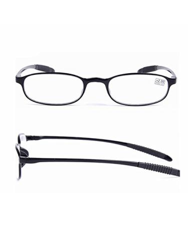 Bluelover Tr90 Ultralight Unbreakable Reading Glasses Pressure Reduce Magnification 1.0 1.5 2.0 2.5 3.0 3.5 4.0 - Black - 2.5