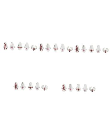 Healeved 5 Sets Nail Ring Jewelry Finger Tip Jewelry for Red Jewelry Nail Decor Nail Jewelry Girl Jewelry Jewels for Nails Nail Tip Ring Rings Ring Decor Zinc Alloy White