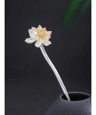 HangErFeng Silver Hairpin Hanfu Accessories Hairstick Lotus 591 - Buy Online on GoSupps.com