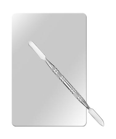 Palette de Maquillage en Acier Inoxydable avec Spatule Kit Cosm tique Portable pour M langer Fond de Teint Pigments et Nail Art Outil Indispensable pour Maquilleurs