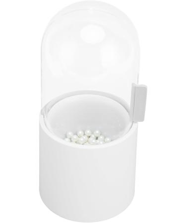 Verdant Touch Makeup Brush Holder with Pearls Clear Lid Waterproof Dustproof Side Opening Bathroom Storage Bin White - Buy Online on GoSupps.com