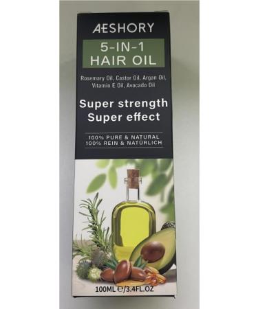 Aeshory Rosemary Oil 100ml With Castor Oil Avocado Oil Argan Oil & Vitamin E - 5 In 1 Hair Growth Oil For Hair Treatment Strenghtening Nourishing & Volumizing - Buy Online on GoSupps.com