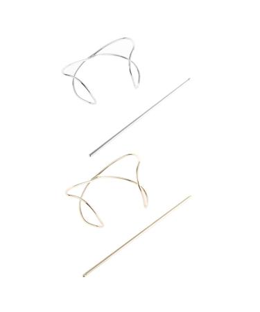 LALAFINA 2 Sets Hair Accessories Hair Jewels for Women Retro Hair Sticks Women Hair Cuff Retro Decor Hair Pin Hair Clip Women Hairpin European and American Zinc Alloy Hair up Miss