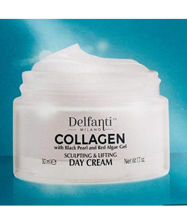Delfanti-Milano Collagen Sculpting & Lifting Day Face Cream with Black Pearl & Red Algae Gel - Made in Italy - Buy Online on GoSupps.com