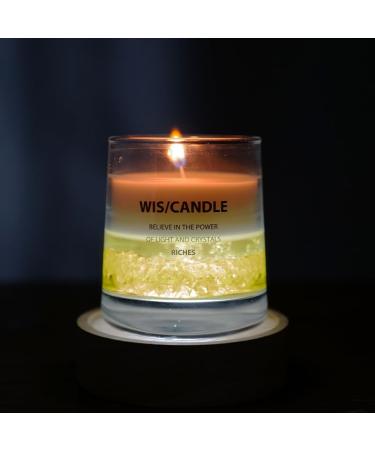 Buy WIS/CANDLE Citrine Crystal Wishing Aromatherapy Candle for Wealth & Relaxation | International Shipping - Buy Online on GoSupps.com