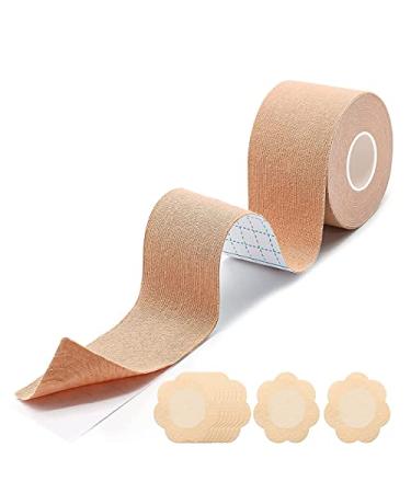 Boob Tape  Boobytape Breathable Breast Support Tape  Sticky Body Tape for Push up & Shape in All Clothing  Waterproof and Sweatproof Athletic Tape Body Tape&10 Pcs Disposable Breast Patch