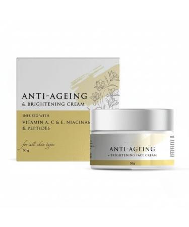Goldy Anti Ageing & Brightening Cream with Niacinamide Vitamin-A & C & Peptides | Minimizes Fine Lines & Wrinkles Improve Collagen & Skin Elasticity | for Men & Women | 50g