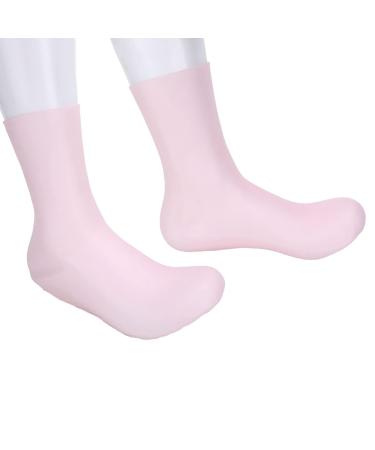 Silicone Socks Shock for Absorption Pressure Silicone Moisturizing Socks Prevent Cracking Silicone Gel Socks for Women and Men(L)