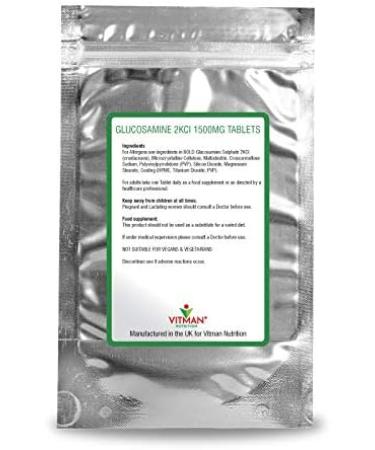 High Strength Glucosamine Sulphate 2KCl Tablets (90 Count) | Made in UK by VitMan Nutrition | 3 Months Supply - Buy Online on GoSupps.com