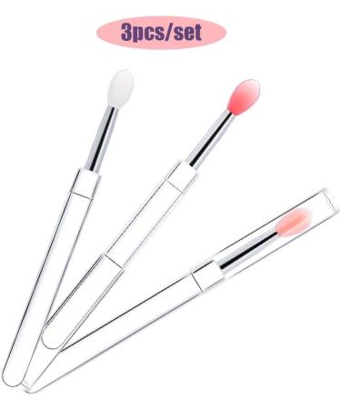 5 set of 3 Pieces Lip Gloss Brush Reusable Make Up Eyeshadow Brushes with Dust-proof Lid Cosmetic Accessory for Travel Professional Salon 5 set of (Multicolour) - Buy Online on GoSupps.com