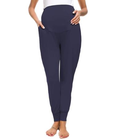 Love2Mi Maternity Casual Pants - Stretchy & Comfortable Lounge Joggers | Navy - Buy Online on GoSupps.com