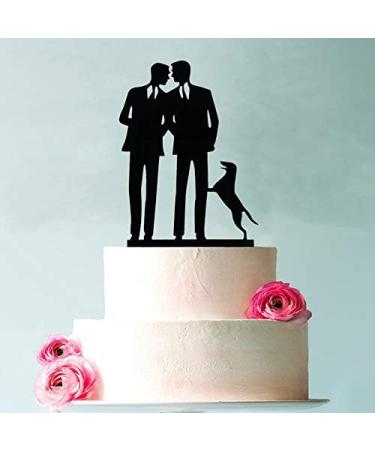 Same Sex Gay Wedding Cake Topper - Anniversary Decoration Cake Topper-Mr and Mr Wedding Cake Topper - Buy Online on GoSupps.com
