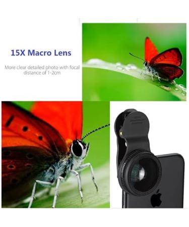 37mm Phone Camera Lens Kit | 0.45X Super Wide Angle + 15X Macro Lens | Professional HD Camera Lens for Smartphone/Tablet | No Dark Corners - Buy Online on GoSupps.com