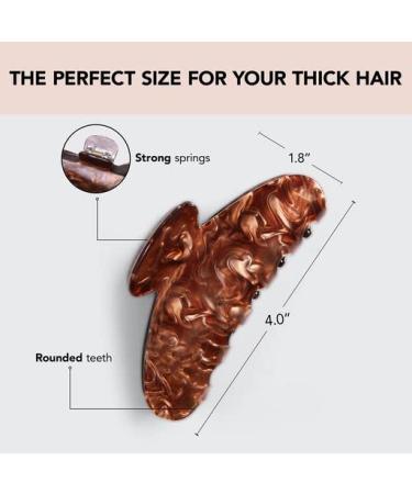 Kitsch Recycled Plastic Large Claw Clip - Big Marble Hair Clip for Women | Brunette - Ideal for Thick Hair | Stylish Jaw Clip for Girls - Buy Online on GoSupps.com