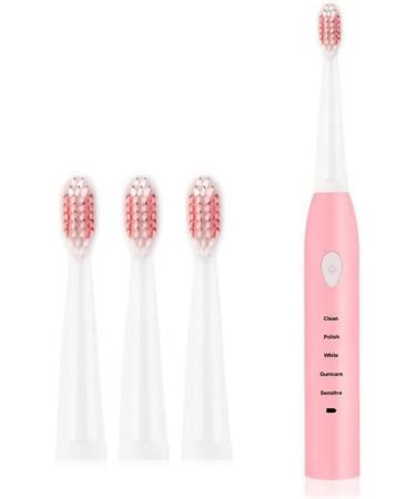 Corsehild Electric Toothbrush USB Charging Sonic Vibration Five Gears Adult Household Soft Bristle Automatic Toothbrush (Color : Pink)