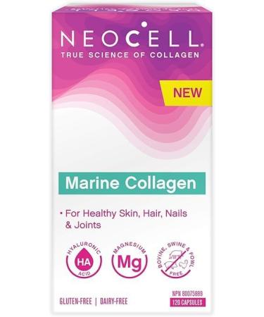 Neocell Marine Collagen Collagen Capsules Type 1 & 3 Hydrolyzed Collagen with Hyaluronic Acid & Vitamin C 120 Capsules - Buy Online on GoSupps.com